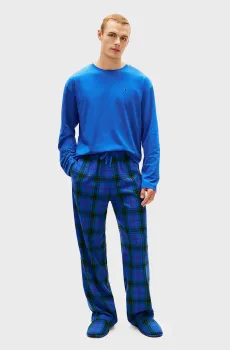 Мужской набор (лонгслив, брюки, тапочки) LS FLANNEL SLIPPERS SET - BOXED Синий S Tommy Hilfiger UM0UM03601