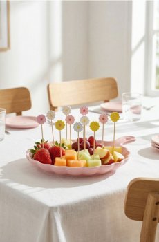 Набір зубочисток для канапе з квітковим мотивом 50 pack - різнобарвний