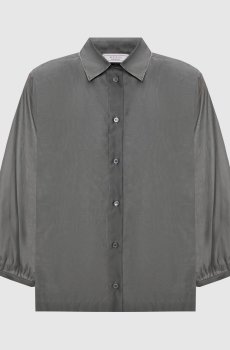 Зеленая блуза с шелком с цепочкой мониль