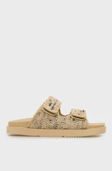 Женские бежевые слайдеры DOUBLE STRAP Бежевый 36 Tommy Hilfiger FW0FW09122