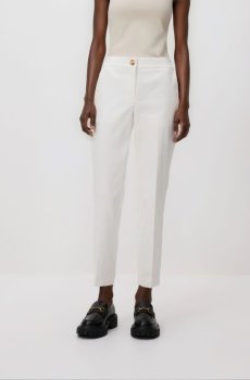 Reserved - Брюки зі стрілками з бавовною - білий - 183IS-00X