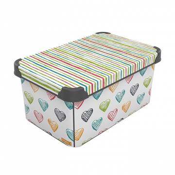 Контейнер для хранения с крышкой QUTU Style Box Colored Zigzag 16*23*34.5 см, 10 л Контейнер для хранения с крышкой QUTU Style Box Colored Zigzag 16*23*34.5 см, 10 л