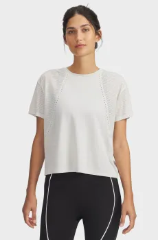 Женская белая футболка UA Halo Vent SS Белый M Under Armour 6004017-110