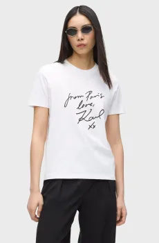 Женская белая футболка WITH LOVE Белый XL Karl Lagerfeld B2W17104