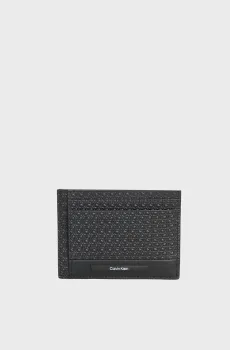 Мужской черный кожаный кардхолдер MODERN BAR ID CARDHOLDER Черный ONESIZE Calvin Klein K50K511375