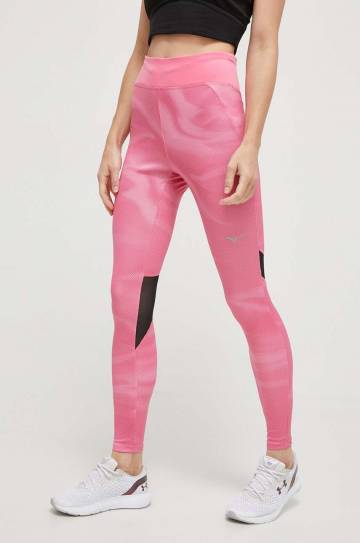 Леггинсы для бега Mizuno Printed цвет розовый с узором Леггинсы для бега Mizuno Printed цвет розовый с узором