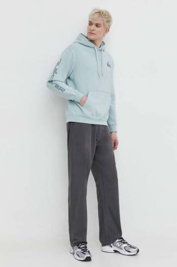 Хлопковые брюки Quiksilver цвет серый прямое Хлопковые брюки Quiksilver цвет серый прямое