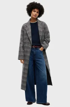Женское пальто в клетку df wool reg belted checked coat Разноцветный M Tommy Hilfiger WW0WW51526