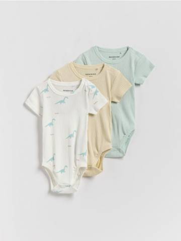 Reserved - Бавовняні боді, 3 шт. - нюдовий - 355FP-02X