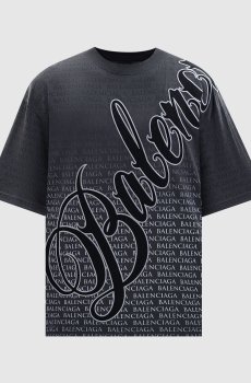 Серая футболка Big B в принт логотипа