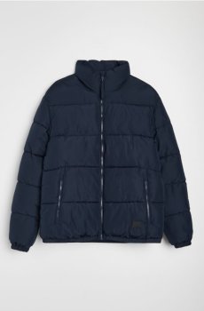 Куртка puffer зі штучної шкіри - темно-синій