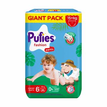 Подгузники-трусики Pufies Fashion размер 6 (15+ кг), 56 шт Подгузники-трусики Pufies Fashion размер 6 (15+ кг), 56 шт