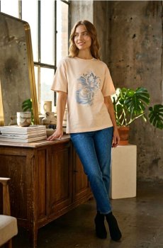 Джинси straight із середньою посадкою - темно-синій