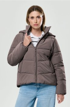 Куртка пффер з утепленням - сіро-фіолетовий