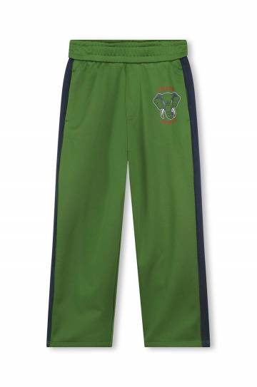 Детские брюки Kenzo Kids цвет зелёный с аппликацией K60716 Детские брюки Kenzo Kids цвет зелёный с аппликацией K60716