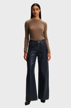 Женские темно-синие джинсы COATED WIDE LEG Синий 25 Karl Lagerfeld 246W1104