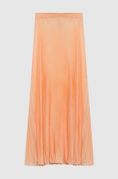 Оранжевая юбка-плиссе из шелка