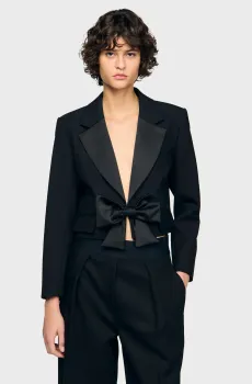 Женский черный жакет Черный 36 Sandro SFPVE01196_Black