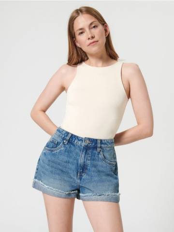 Джинсові шорти mom fit - синій Джинсові шорти mom fit - синій