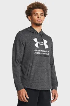 Мужское темно-серое худи UA Rival Terry Graphic Hood Серый XL Under Armour 1386047-025