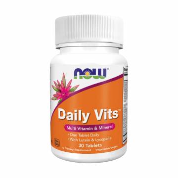 Витаминно-минеральный комплекс NOW Foods Daily Vits With Lutein & Lycopene с лютеином и ликопином, 30 вегетарианских таблеток Витаминно-минеральный комплекс NOW Foods Daily Vits With Lutein & Lycopene с лютеином и ликопином, 30 вегетарианских таблеток