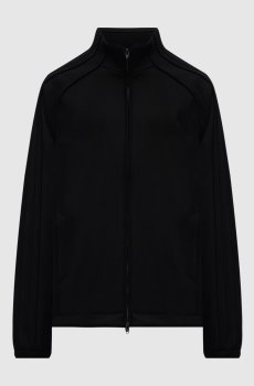 Черная спортивная куртка с вышивкой логотипа