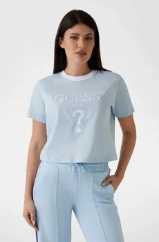 Женская голубая футболка Голубой S Guess V5GI18.I3Z14;G7O3