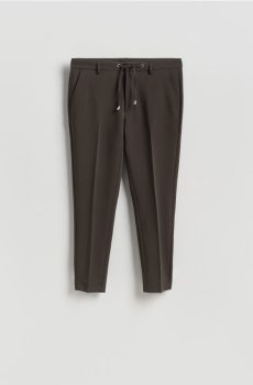 Reserved - Штани-чиноси приталеного крою - коричневий - 538EF-88X