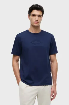 Мужская темно-синяя футболка EMBOSSED Синий L Tommy Hilfiger MW0MW44333