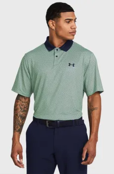 Мужское зеленое поло UA Perf 3.0 Printed Polo Зеленый S Under Armour 1377377-101