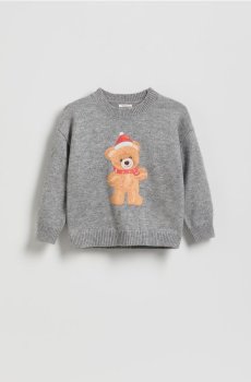 Reserved - Джемпер із мотивом «ведмідь» - світло-сірий - 684FH-09M