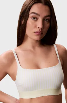 Женский лиф от купальника в полоску SQUARE NECK BRALETTE Желтый XS Calvin Klein LV00Q61130