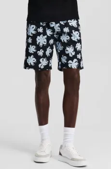 Мужские черные шорты с узором Черный S Karl Lagerfeld 552885.265706;996