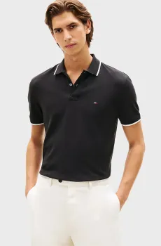 Мужское черное поло UNDERCOLLAR REG Черный L Tommy Hilfiger MW0MW42748