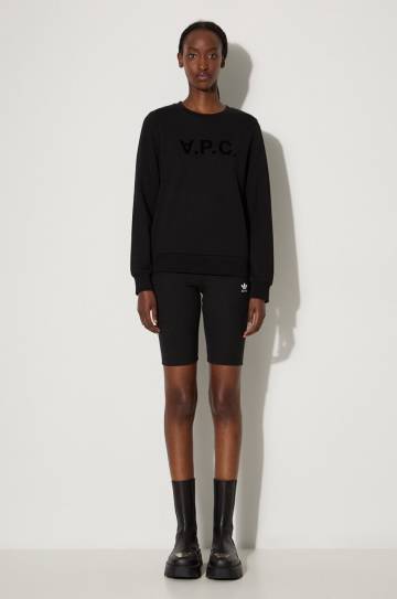 Хлопковая кофта A.P.C. Sweat Viva женская цвет чёрный с принтом Хлопковая кофта A.P.C. Sweat Viva женская цвет чёрный с принтом