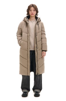 Cropp - Водонепроникне пальто з каптуром - кавовий