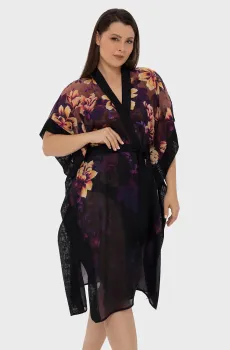 Женская черная туника с узором Черный ONESIZE MARC&ANDRE CU25-01-2501