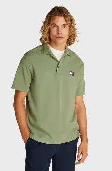 Мужское зеленое поло BRANDED NECK Зеленый M Tommy Jeans DM0DM20917
