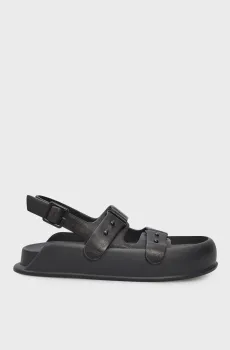 Женские черные кожаные сандалии Ohio Черный 38 PRPY PRSLT2422W