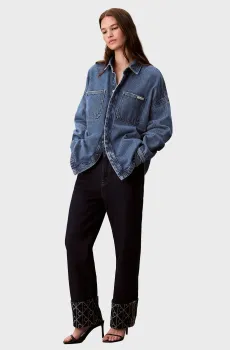 Женские темно-синие джинсы RELAXED CROP CUFF Синий 24-RG Calvin Klein Jeans LV047D711G