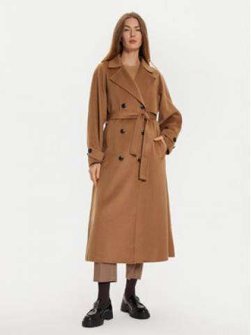 Tommy Hilfiger Вовняне пальто WW0WW45919 Коричневий Oversize