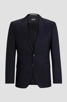 Мужской темно-синий шерстяной пиджак Синий 56 BOSS 50469171;401