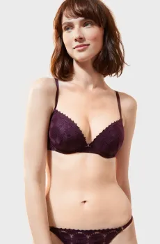 Женский фиолетовый бюстгальтер с тонкой чашкой MYRTILLE Фиолетовый 80D Etam 6520736