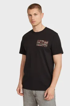 Мужская черная футболка Topography chest gr slim r t Черный S G-Star RAW D25146,C506