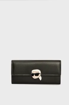 Женский черный кожаный кошелек K IKONIK 2.0 Черный ONESIZE Karl Lagerfeld 240W3234