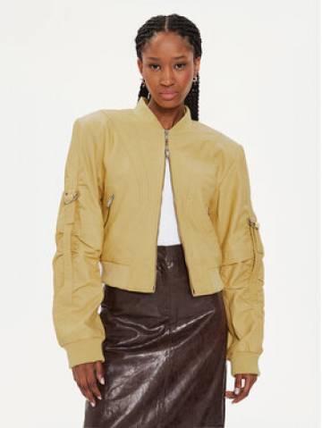 Gestuz Шкіряна куртка Elly 10908970 Жовтий Regular Fit Gestuz Шкіряна куртка Elly 10908970 Жовтий Regular Fit