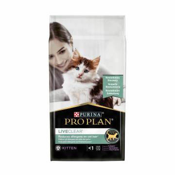 Сухой корм для котят до 1 года Pro Plan LiveClear Kitten <1 для уменьшения аллергенов на шерсти, с индейкой, 1.4 кг Сухой корм для котят до 1 года Pro Plan LiveClear Kitten <1 для уменьшения аллергенов на шерсти, с индейкой, 1.4 кг