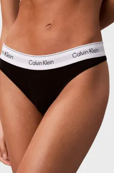 Женские черные трусики THONG Черный 3X Calvin Klein LV00QF8518