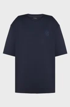 Мужская темно-синяя футболка Синий L Ermenegildo Zegna N6M201280.40214