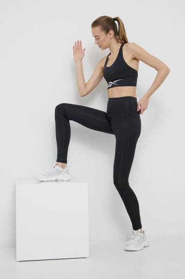 Тренировочные леггинсы Reebok GS1956 женские цвет чёрный однотонные Тренировочные леггинсы Reebok GS1956 женские цвет чёрный однотонные